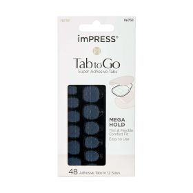 KISS imPRESS Tab to Go Mega Hold Super Adhesive Tabs, 12 Sizes, 48 Pieces