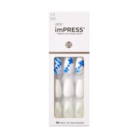 KISS imPRESS Medium Length Press-On Nails, Riviera Paradise, 30 Count