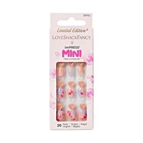 LoveShackFancy x imPRESS Mini Limited Edition Square Kids Press-On Nails, Pink, 20 Pieces