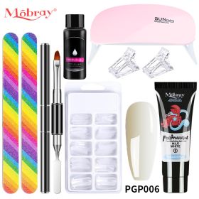 Manicure Set Poly Extension Nail KitGel Nails CompleteKit Gel For Extension Semi PermanentUV Varnish Kit Nail Tools Sets (Type: M-ZH19-6)