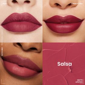 Szvilimz High Quality Silky Smooth Waterproof Matte Lipstick High color saturation (Color: Salsa)