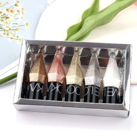 Shiny Eye Liners Pigment Silver Rose Gold Color Liquid Glitter eyeshadow Professional Eyeliner Beauty Cosmetics Makeup for Women (Color: 5 colors a box)