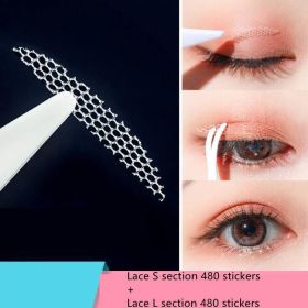 Women's Mesh Lace Double Eyelid Stickers (Style: 480S plus 480L)