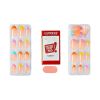 Kiss Impress Medium Almond Gel Press-on Nails, Glossy Multicolored French, 30 Pieces